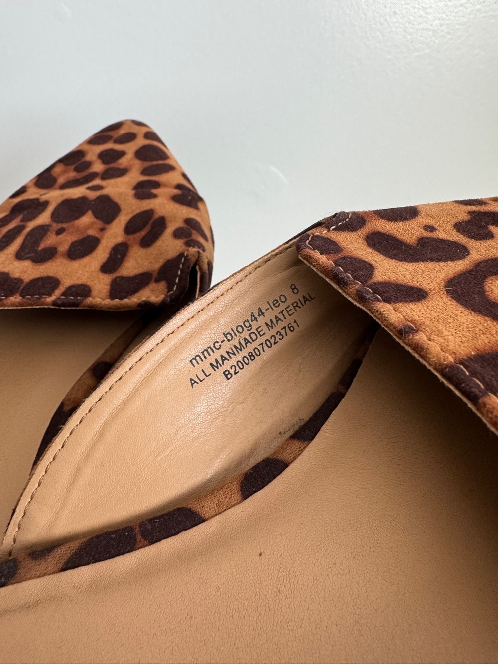 Leopard Print Vegan Suede Mule Flats Brown Black Size 8 - Picture 4 of 6
